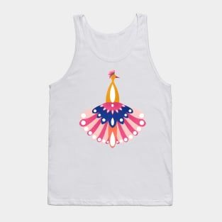 Art Deco style peacock - pink and yellow Tank Top